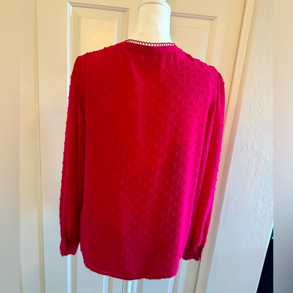 CeCe Long Sleeve V Neck Blouse Medium - Picture 4 of 4